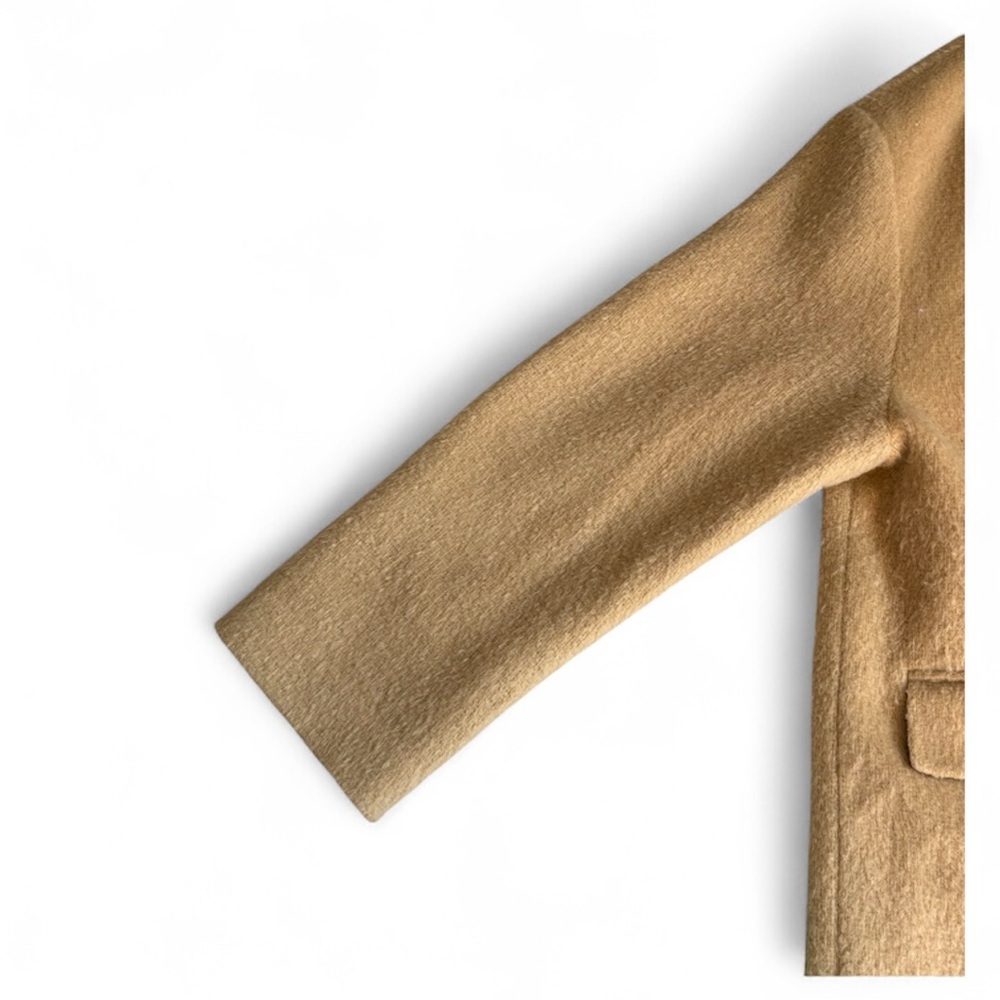 ASOS DESIGN Camel Bouclé Double-Breasted Coat (US 10) - Picture 5 of 9